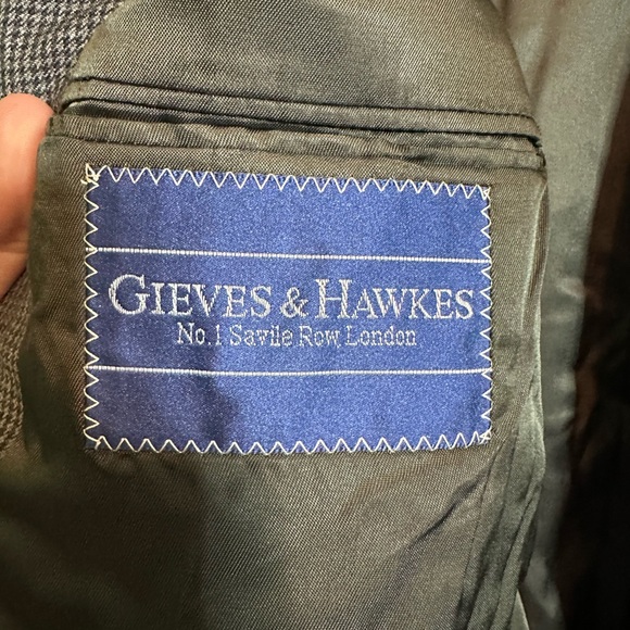 GIEVES & HAWKES Savile Row houndstooth wool blazer - Picture 8 of 12